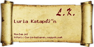 Luria Katapán névjegykártya